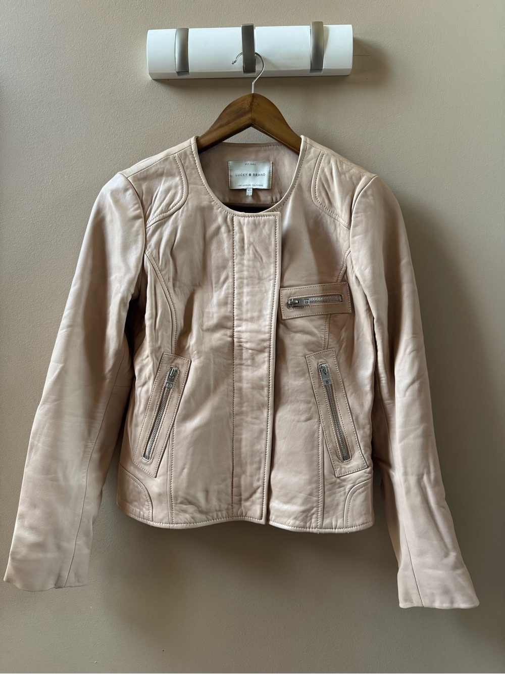 Lucky Brand Soft Blush Leather Jacket